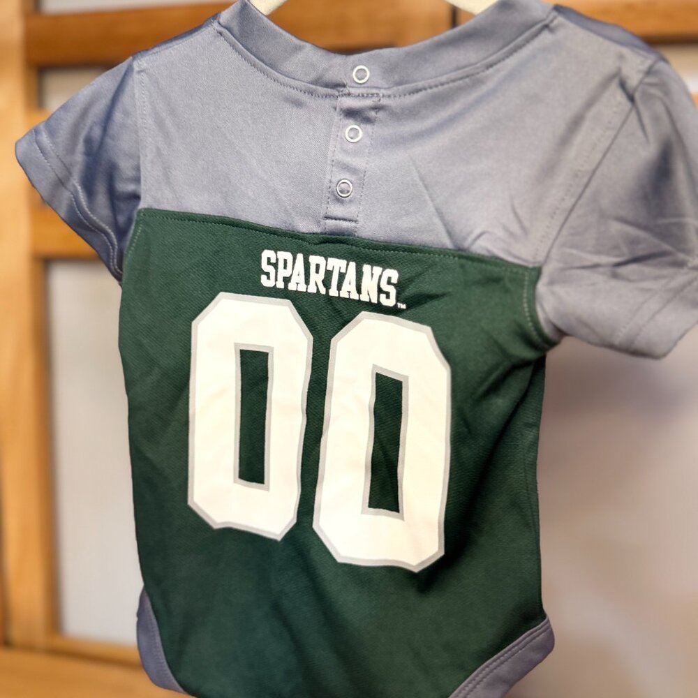 Michigan State Spartans Baby Jersey Onesie Green/Gray Size 12M EUC - Picture 3 of 4
